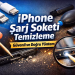 iPhone şarj soketinde biriken toz ve kir şarj sorununa neden olabilir.